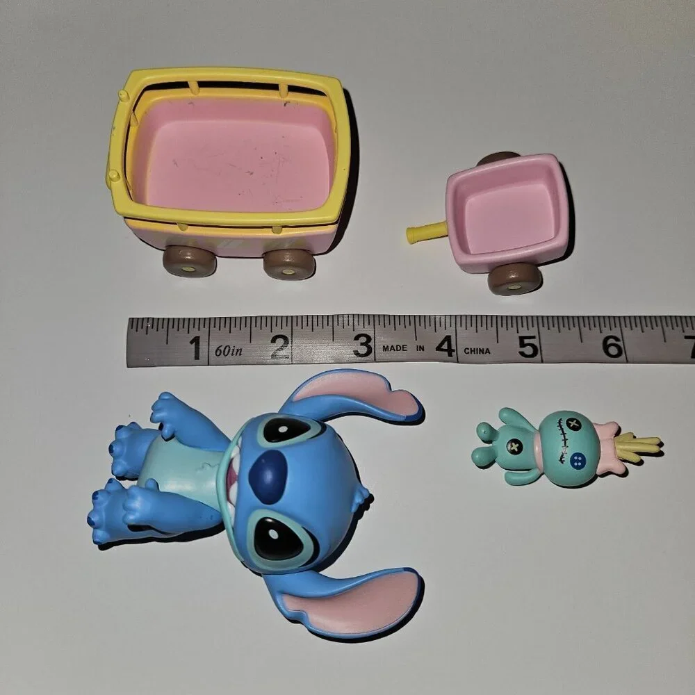 Miniso Disney Stitch Trip + Scrump Doll Figures in Wagons Lot (Blind Bag Toys)
